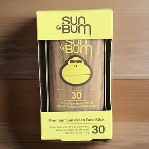 Sun Bum SPF 30 Premium Sunscreen Face Sticks Water Resistant 0.45 Oz